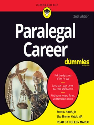 cover image of Paralegal Career for Dummies